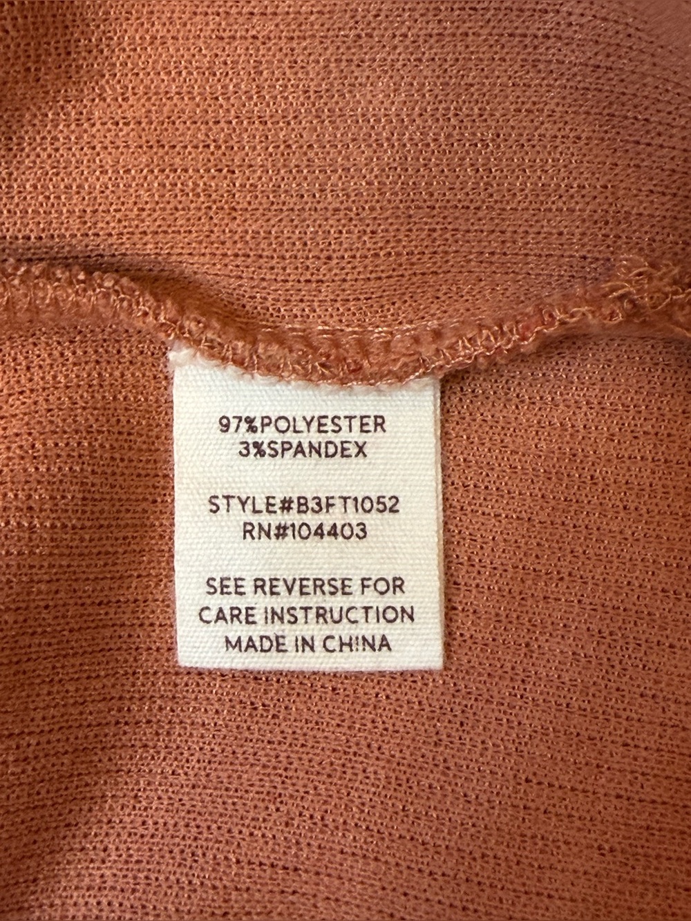 Blu Pepper Terracotta Ribbed Knit Notched V-Neck Top Pullover Sweater Size L - Picture 13 of 13